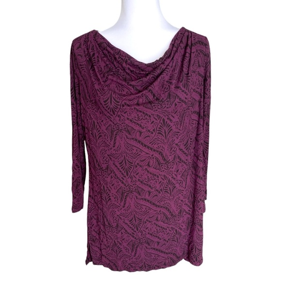Soma Medium Purple Geometric long Sleeve Dress Tunic Top - Picture 1 of 3